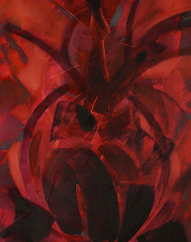 Red Painting #9 - Oil Painting by Alexandria Levin
