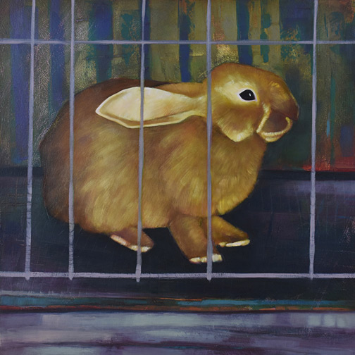 Golden Rabbit - Oil Painting by Alexandria Levin