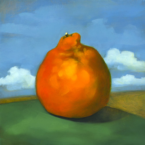 Minneola in a Square - Oil Painting by Alexandria Levin