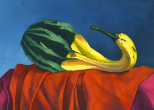 Two-Tone Gourd - Oil Painting by Alexandria Levin